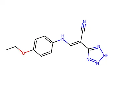 2-(2H-2,3,4,5-Tetraazolyl)-3-((4-ethoxyphenyl)amino)prop-2-enenitrile structure