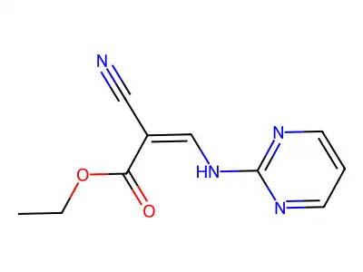 Ethyl 2-cyano-3-(pyrimidin-2-ylamino)prop-2-enoate structure