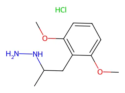 Hydrazine, 1-(2,6-dimethoxy-alpha-methylphenethyl)-, hydrochloride structure