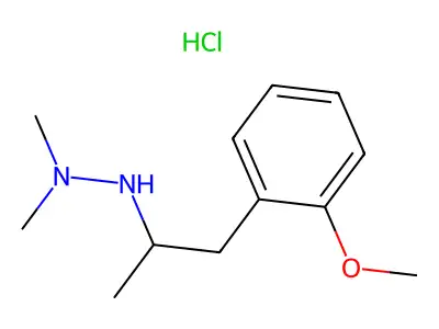 Hydrazine, 1,1-dimethyl-2-(o-methoxy-alpha-methylphenethyl)-, hydrochloride structure