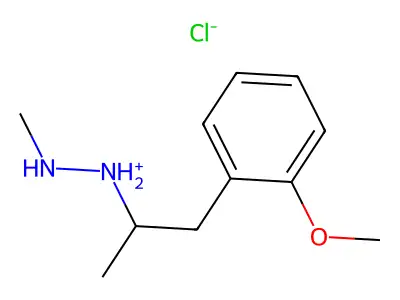 Hydrazine, 1-(o-methoxy-alpha-methylphenethyl)-1-methyl-, hydrochloride structure