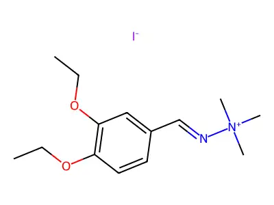 [(3,4-Diethoxyphenyl)methylideneamino]-trimethylazanium iodide structure