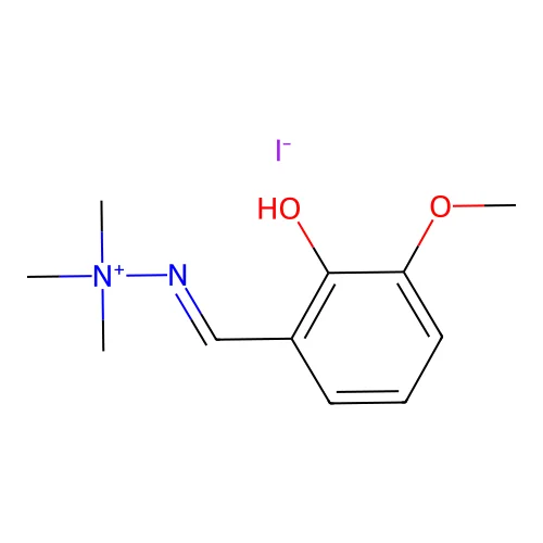 [(2-Hydroxy-3-methoxyphenyl)methylideneamino]-trimethylazanium;iodide structure