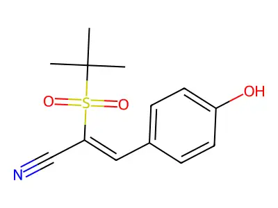 2-Tert-butylsulfonyl-3-(4-hydroxyphenyl)prop-2-enenitrile structure