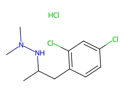 Hydrazine, 1-(2,4-dichloro-alpha-methylphenethyl)-2,2-dimethyl-, hydrochloride structure