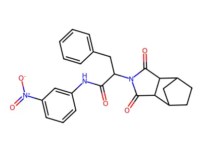 2-(1,3-dioxooctahydro-2H-4,7-methanoisoindol-2-yl)-N-(3-nitrophenyl)-3-phenylpropanamide structure