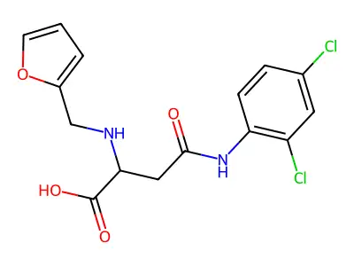 4-(2,4-Dichloroanilino)-2-(furan-2-ylmethylamino)-4-oxobutanoic acid structure