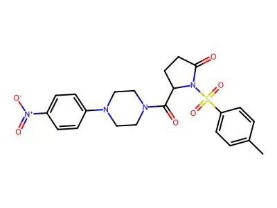 1-(4-methylphenyl)sulfonyl-5-[4-(4-nitrophenyl)piperazine-1-carbonyl]pyrrolidin-2-one structure
