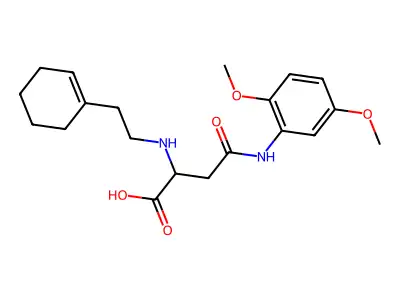 2-[2-(Cyclohexen-1-yl)ethylamino]-4-(2,5-dimethoxyanilino)-4-oxobutanoic acid structure