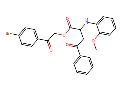 2-(4-Bromophenyl)-2-oxoethyl 2-[(2-methoxyphenyl)amino]-4-oxo-4-phenylbutanoate structure