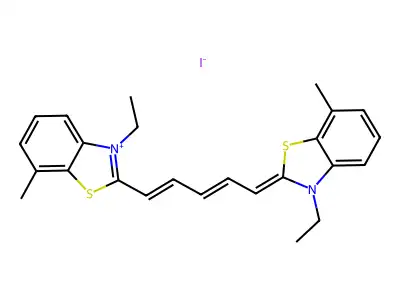 3-Ethyl-2-[5-(3-ethyl-7-methyl-1,3-benzothiazol-2(3H)-ylidene)penta-1,3-dien-1-yl]-7-methyl-1,3-benzothiazol-3-ium iodide structure