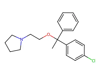 Pyrrolidine, 1-(2-(alpha-(p-chlorophenyl)-alpha-methylbenzyloxy)ethyl)- structure