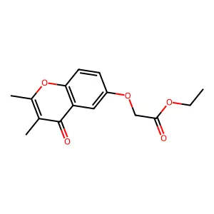 Acetic acid, ((2,3-dimethyl-4-oxo-4H-1-benzopyran-6-yl)oxy)-, ethyl ester structure