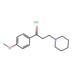 1-Propanone, 1-(4-methoxyphenyl)-3-(1-piperidinyl)-, hydrochloride (1:1) structure
