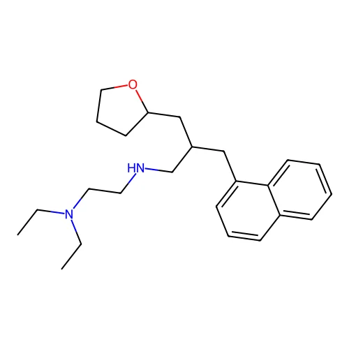 N',N'-diethyl-N-[2-(naphthalen-1-ylmethyl)-3-(oxolan-2-yl)propyl]ethane-1,2-diamine structure