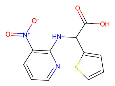 2-[(3-Nitro-2-pyridinyl)amino]-2-(2-thienyl)acetic acid structure