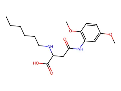 3-[(2,5-Dimethoxyphenyl)carbamoyl]-2-(hexylamino)propanoic acid structure
