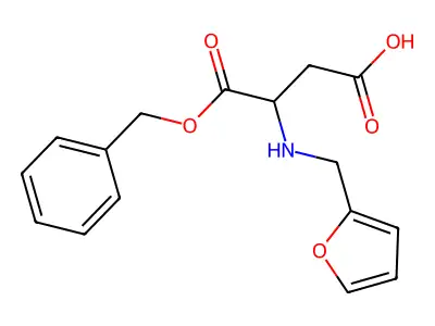 (S)-4-(benzyloxy)-3-((furan-2-ylmethyl)amino)-4-oxobutanoic acid structure