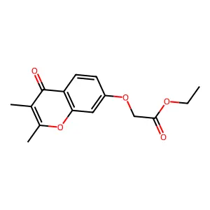 Acetic acid, ((2,3-dimethyl-4-oxo-4H-1-benzopyran-7-yl)oxy)-, ethyl ester structure