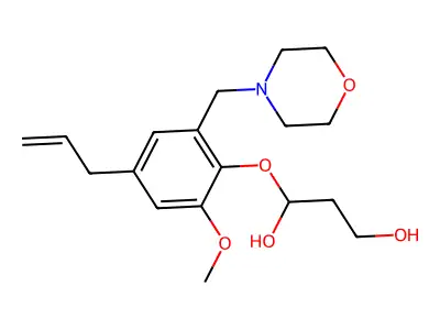 1,3-Propanediol, 3-(4-allyl-2-methoxy-6-(morpholinomethyl)phenoxy)- structure