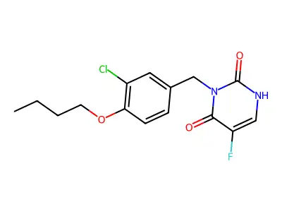Uracil, 3-(4-butoxy-3-chlorobenzyl)-5-fluoro- structure
