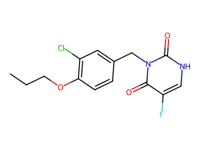 Uracil, 3-(3-chloro-4-propoxybenzyl)-5-fluoro- structure