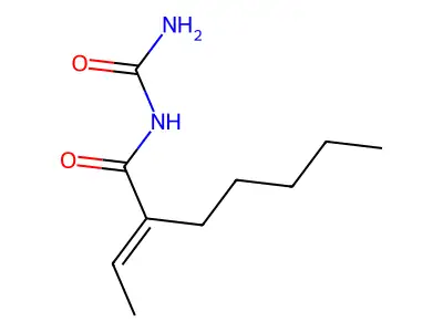 Heptanamide, N-(aminocarbonyl)-2-ethylidene- structure
