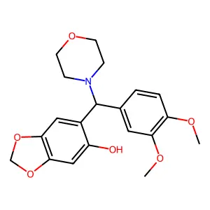 6-[(3,4-dimethoxyphenyl)(morpholin-4-yl)methyl]-2H-1,3-benzodioxol-5-ol structure