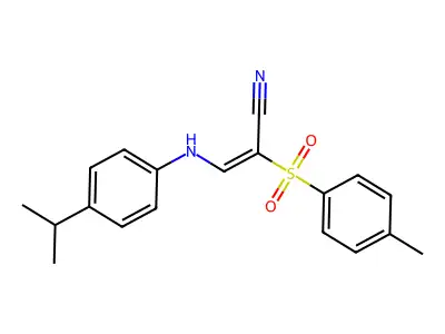 3-(4-Isopropylanilino)-2-(p-tolylsulfonyl)prop-2-enenitrile structure