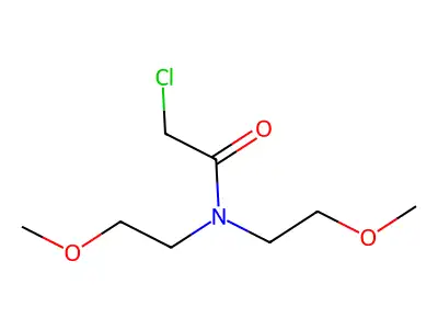 2-chloro-N,N-bis(2-methoxyethyl)acetamide structure