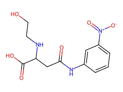 2-(2-Hydroxyethylamino)-4-(3-nitroanilino)-4-oxobutanoic acid structure