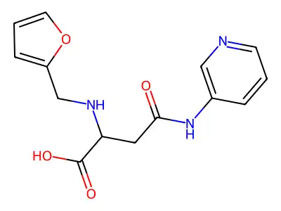 2-(Furan-2-ylmethylamino)-4-oxo-4-(pyridin-3-ylamino)butanoic acid structure