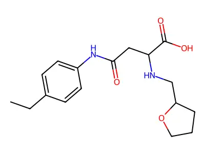 4-(4-Ethylanilino)-4-oxo-2-(oxolan-2-ylmethylamino)butanoic acid structure