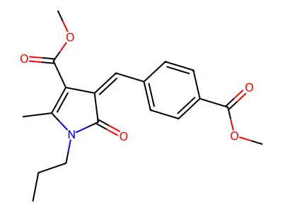 Methyl (4Z)-4,5-dihydro-4-[[4-(methoxycarbonyl)phenyl]methylene]-2-methyl-5-oxo-1-propyl-1H-pyrrole-3-carboxylate structure