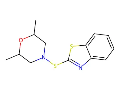 Benzothiazole, 2-[(2,6-dimethyl-4-morpholinyl)thio]- structure