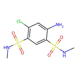 4-Amino-6-chloro-N1,N3-dimethyl-1,3-benzenedisulfonamide structure