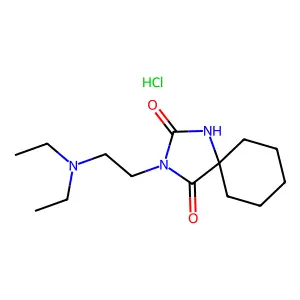 1,3-Diazaspiro(4.5)decane-2,4-dione, 3-(2-(diethylamino)ethyl)-, hydrochloride structure