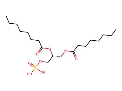 1,1'-((1R)-1-((Phosphonooxy)methyl)-1,2-ethanediyl) dioctanoate structure