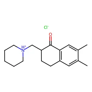 1(2H)-Naphthalenone, 3,4-dihydro-6,7-dimethyl-2-piperidinomethyl-, hydrochloride structure