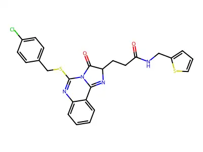 3-(5-{[(4-chlorophenyl)methyl]sulfanyl}-3-oxo-2H,3H-imidazo[1,2-c]quinazolin-2-yl)-N-[(thiophen-2-yl)methyl]propanamide structure