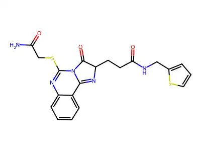 3-{5-[(carbamoylmethyl)sulfanyl]-3-oxo-2H,3H-imidazo[1,2-c]quinazolin-2-yl}-N-[(thiophen-2-yl)methyl]propanamide structure