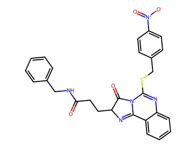 N-benzyl-3-(5-{[(4-nitrophenyl)methyl]sulfanyl}-3-oxo-2H,3H-imidazo[1,2-c]quinazolin-2-yl)propanamide structure