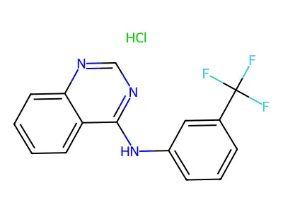 Quinazolin-4-yl-(3-trifluoromethyl-phenyl)-amine structure