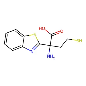(2S)-2-amino-2-(1,3-benzothiazol-2-yl)-4-sulfanylbutanoic acid structure