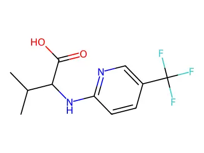 (S)-3-Methyl-2-((5-(trifluoromethyl)pyridin-2-yl)amino)butanoic acid structure