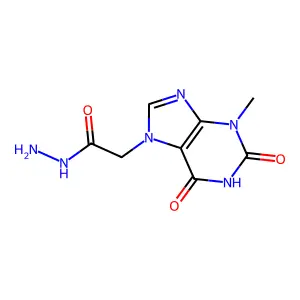 1,2,3,6-Tetrahydro-3-methyl-2,6-dioxo-7H-purine-7-acetic acid hydrazide structure