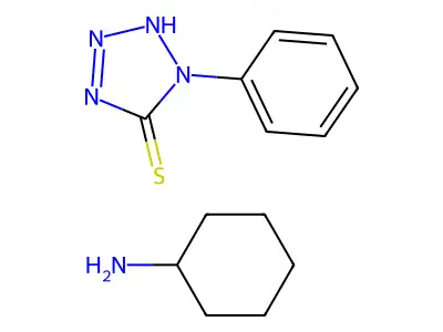 5H-Tetrazole-5-thione, 1,2-dihydro-1-phenyl-, compd. with cyclohexanamine (1:1) structure