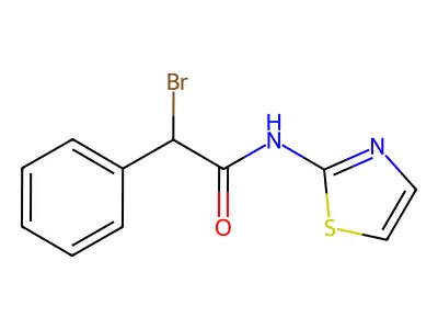 2-bromo-2-phenyl-N-(1,3-thiazol-2-yl)acetamide structure