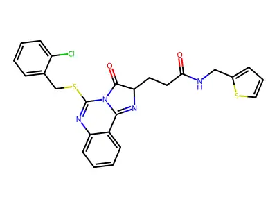 3-(5-{[(2-chlorophenyl)methyl]sulfanyl}-3-oxo-2H,3H-imidazo[1,2-c]quinazolin-2-yl)-N-[(thiophen-2-yl)methyl]propanamide structure