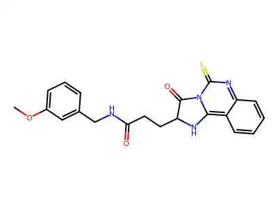 N-[(3-methoxyphenyl)methyl]-3-{3-oxo-5-sulfanylidene-2H,3H,5H,6H-imidazo[1,2-c]quinazolin-2-yl}propanamide structure